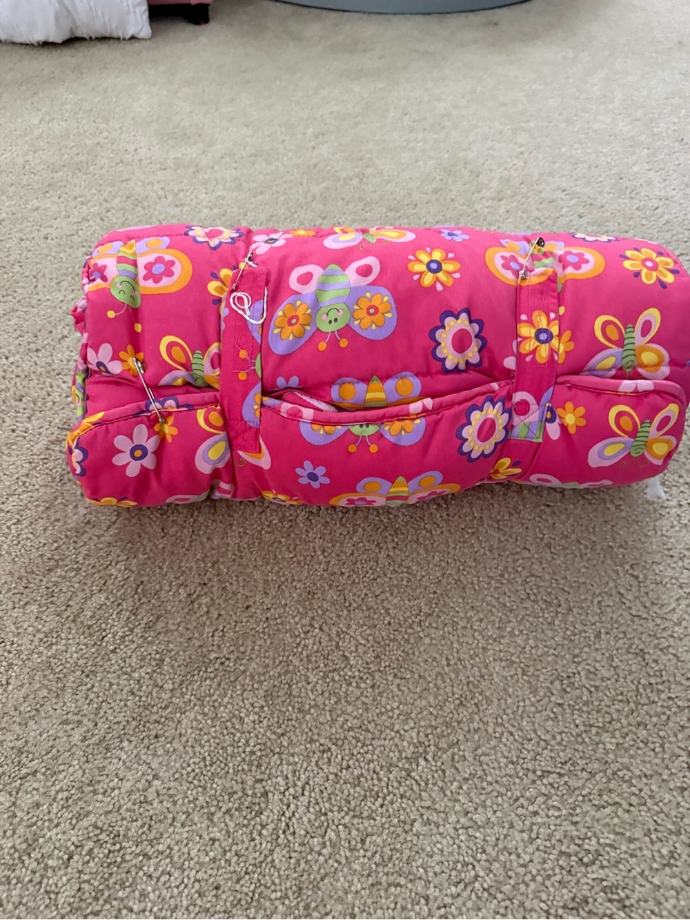 Source Unknown Pink Floral Butterfly Kids Sleeping Bag